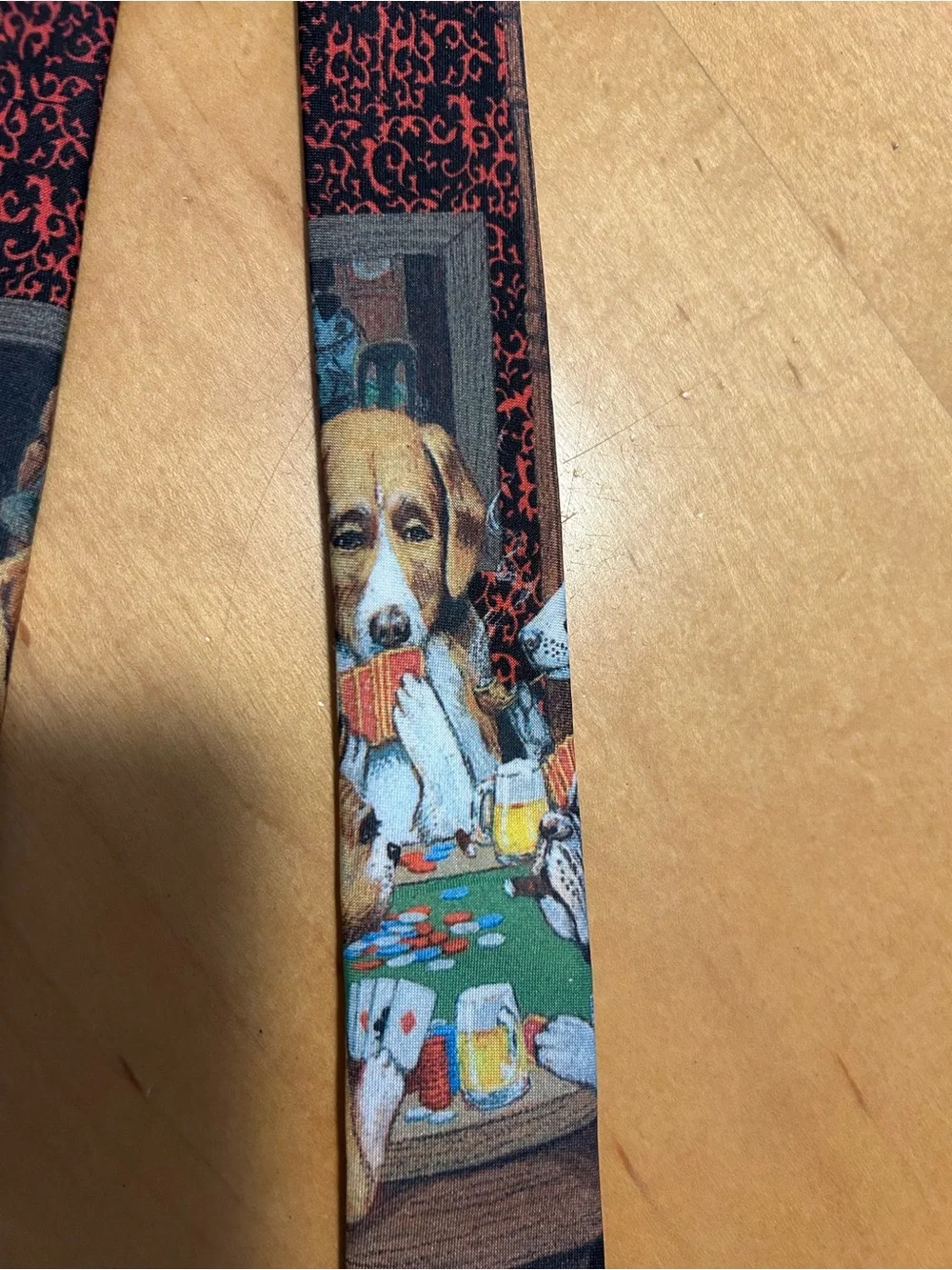 Ralph Marlin Dogs Playing Poker Tie - Black and Multicolor